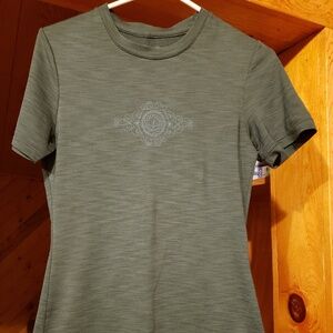 Dark Teal Green Prana Shirt Small
